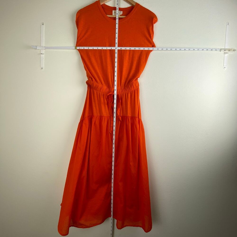 Nation LTD Azalia Midi Dress Orange Pima Cotton Short Sleeve XS - Picture 15 of 15